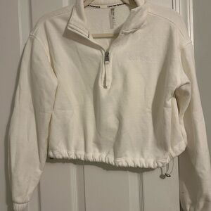 Calvin Klein Women's Cream Quarter-Zip Sweatshirt